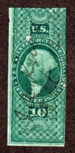 Revenue Stamps, Scott # R93a used $10 Charter Party Cat = $ 175.00  Lot 230736