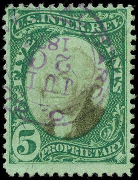 momen: US Stamps #RB5b Revenue Used Handstamp