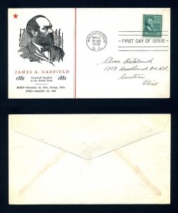 # 825 First Day Cover addressed with LinPrint cachet dated 11-10-1938