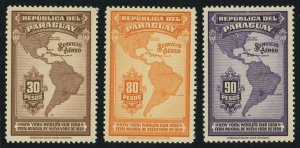 Paraguay #C124-C126 New York Fair Airmail Postage 1939 Latin America Mint NH