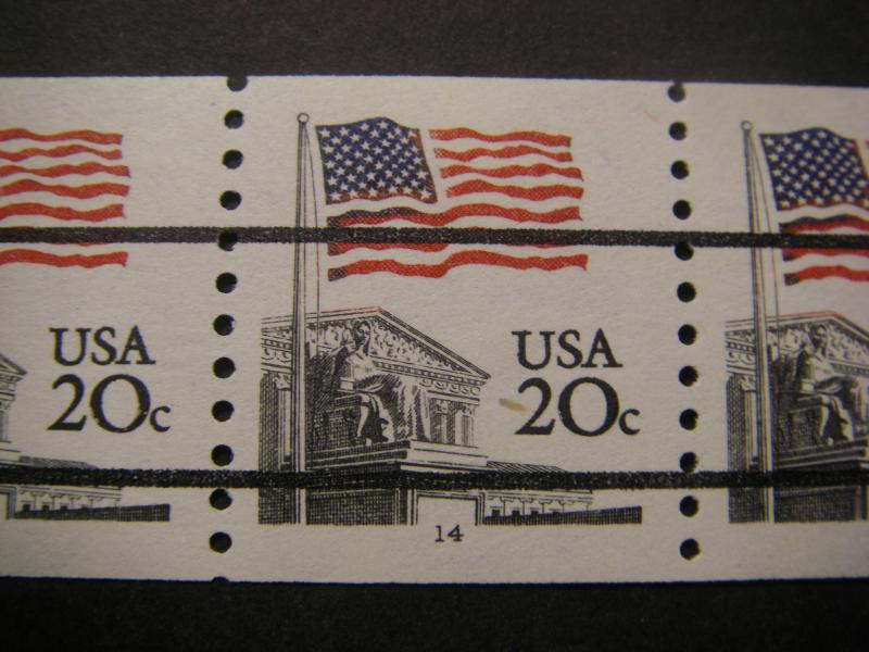 Scott 1895b, 20c Flag o/ Supreme Court, PNC5 #14, precancel, MNH Beauty, CV $32+