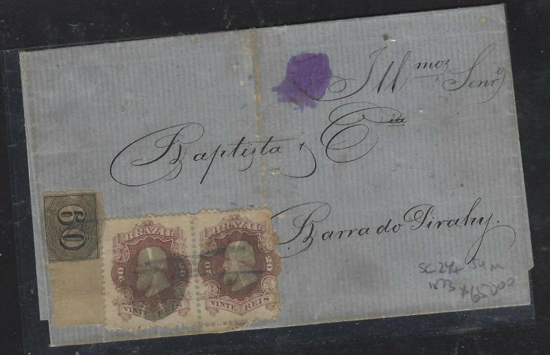 BRAZIL  (PP2701B)  60R NUMERAL SHEET MARG+DOM PEDRO 20R PR TO BARRA DO PIRAHY