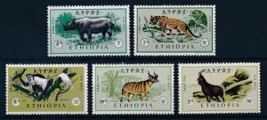 [64068] Ethiopia 1966 Wild Life - Rhino, Leopard, Monkey  MLH