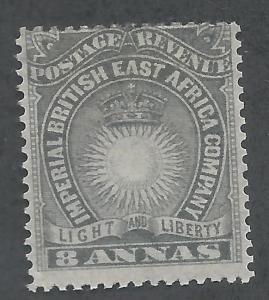 BRITISH EAST AFRICA 1890 LIGHT AND LIBERTY 8A GREY