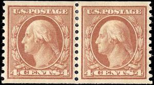 495 Mint,OG,HR... Pair... SCV $24.00... Very Pretty