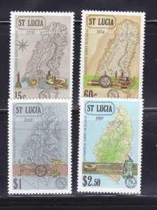 St Lucia 888-891 Set MNH Maps