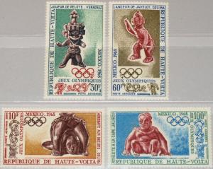 Upper Volta 1968 Olympic Games Mexico Sculptures Sports Stamps MNH Mi 246-249