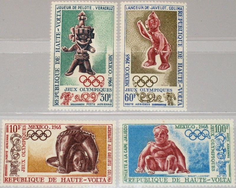 Upper Volta 1968 Olympic Games Mexico Sculptures Burkina Faso Sports Stamps MNH