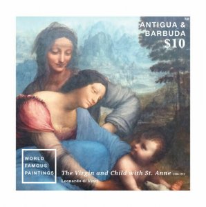 Antigua 2015 - World Famous Paintings - Souvenir Stamp Sheet Scott #3322 - MNH