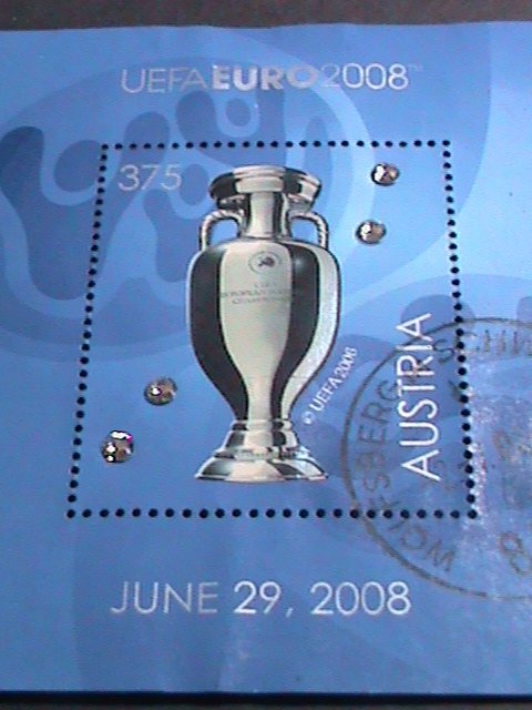 AUSTRIA 2008-SC#2161 UEFA SOCCER CHAMPIONSHIPS-HENRI DALAUNAY CUP-USED S/S VF