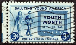 1948, US 3c, Girl and Boy Carrying Books, Used, Sc 963
