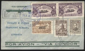 Paraguay 1936 Graf Zeppelin Mi550C 7.SAF South America Flight Germany Cov 112134