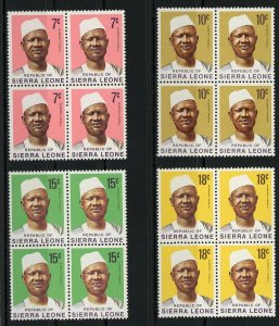 Sierra Leone Postage Men Serie Set of 4 Blocks of 4 Stamps MNH