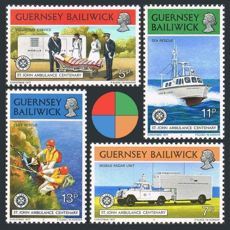 Guernsey 153-156,MNH.Michel 153-156. St Jones Ambulance Association,1977.