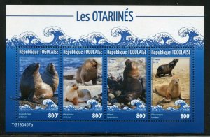 TOGO 2019  SEA  LIONS  SHEET MINT NEVER HINGED