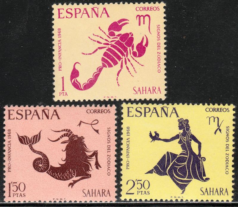 SPANISH SAHARA 182-184, CHILD WELFARE 1968. ZODIAC SIGNS. MNH VF. (77)