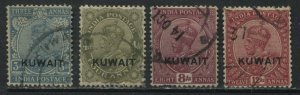 Kuwait KGV 1929-34 overprinted various values to 12 annas used