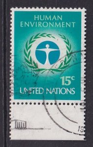 United Nations  New York  #229 cancelled 1972 human environment 8c