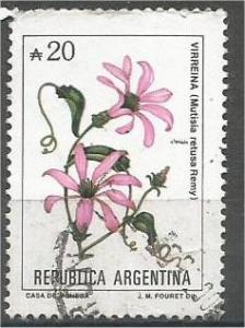 ARGENTINA, 1990, used 20a, Flowers, Scott 1684