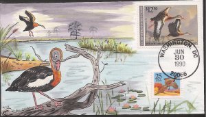 Jo Ann Bruce Hand Painted FDC for the Federal 1990 Duck Stamp