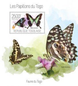 TOGO - 2013 - Butterflies - Perf Souv Sheet - Mint Never Hinged