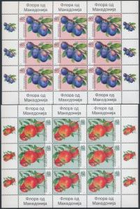 Makedonien stamp Fruit mini sheet set MNH 2005 Mi 360-363 WS190518