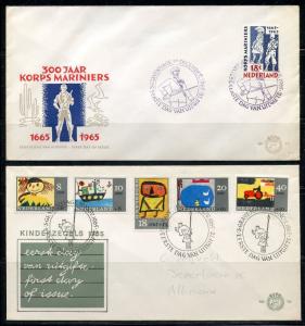 NETHERLANDS LOT OF 12 FIRST DAY COVERS  AS SHOWN