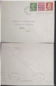 MI) 1930 FRANCE, COVER CIRCULATED FROM AVIGNON TO LYON - RHONE, WITH CANCELLATIO