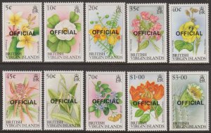 EDSROOM-17307 Virgin Islands O37-51 MNH 1991 Complete Officials Flowers CV$22.30