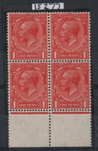 GB 1912 1d deep orange-vermilion sg361var Spec N16(16) vf mint blk of 4, 2x