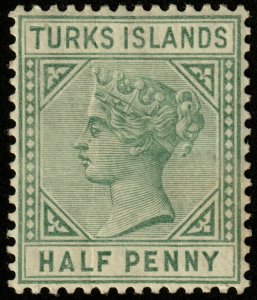 Turks Islands #51 MH VF Die B