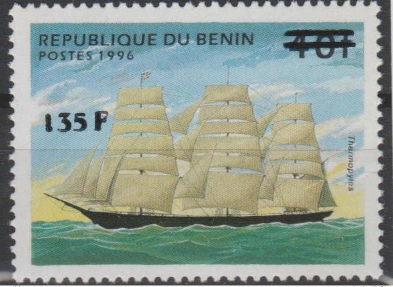Benin 2000 Mi. 1242 Sailing boat Boot Schiff Thermopyles overloaded overprint...