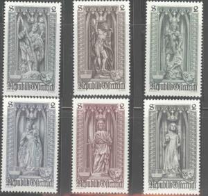 Austria Scott 830-835 MNH** 1969 Vienna Diocese saint statue set