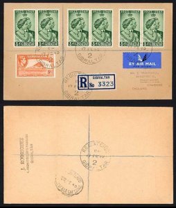 Gibraltar 1949 1/2d Silver Wedding x 6 on Cover to England