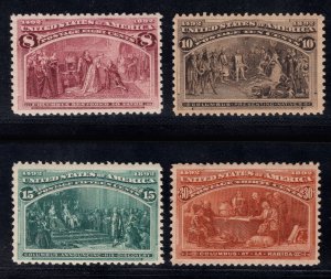 MOMEN: US STAMPS #236-239 COLUMBIAN MINT OG NH LOT #86600