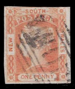 MOMEN: NEW SOUTH WALES SG #48 1852 IMPERF USED £140 LOT #66602