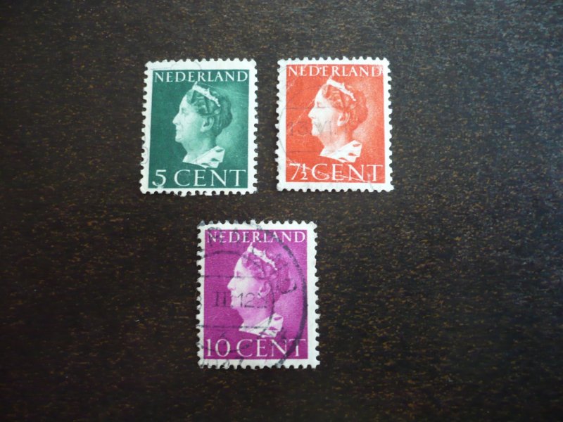 Stamps - Netherlands - Scott# 216-218 - Used Part Set of 3 Stamps