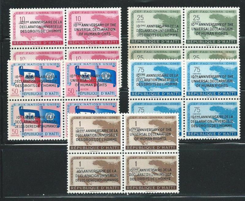 Haiti 442-3 C136-8 1959 Human Rights set MLH