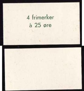 Norway-Scott #420-complete booklet-pane of 4-25o gray grn-NH