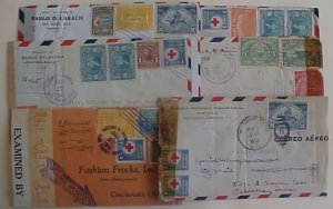 HONDURAS 6 DIFF CENSORED COVERS OF 1940'S MOSTLY AIR TO USA