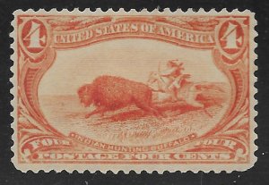 US #287 4c Trans-Mississippi - Indian Hunting Buffalo ~ MHR