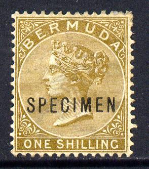 Bermuda 1883-1904 QV 1s yellow-brown overprinted SPECIMEN...