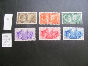 ITALY 1941 MNH SC 413-418 SET  XF $65 (190)