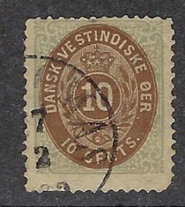 Danish West Indies SC#10 Used Fine sm faults SCV$30.00....Fill a Great Spot!