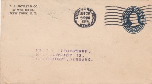 United States 1917 New York Cancel Frm R.S. Howard Co. Pre Paid Envelope Rf45664