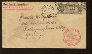 C14 Graf Zeppelin on Attractive MAY 31 1930 Flown Cover to Germany (Cv 756)