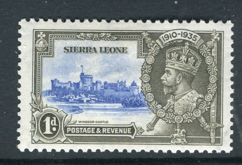 SIERRA LEONE; 1935 early GV Silver Jubilee issue fine Mint hinged 1d. value