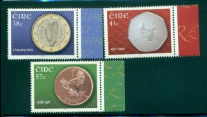 Ireland - Sc# 1374-6. 2002 Introduction of the Euro. MNH $4.10.
