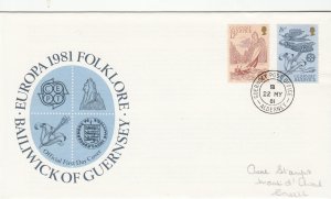 Guernsey Folklore 1981 FDC pmk Alderney