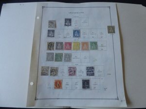 Switzerland 1854-1909 Stamp Collection On Scott International Album Pages 